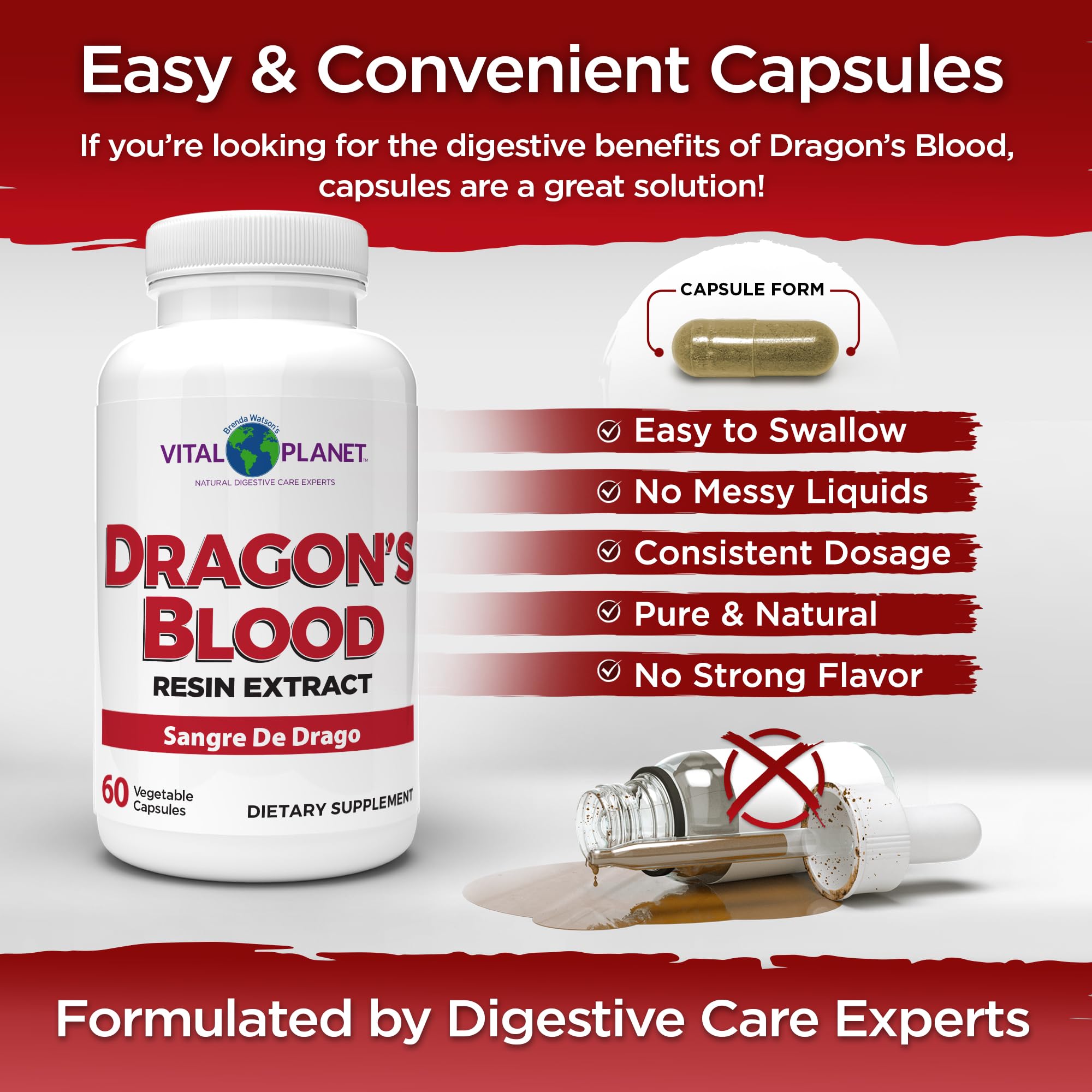 Vital Planet Dragons Blood label notes vegan and non-GMO attributes