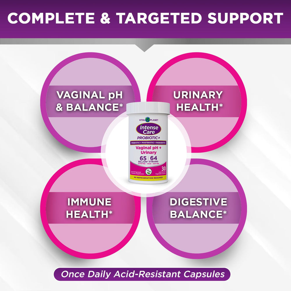 Vital Planet probiotic capsules closeup promoting gut balance and immune support.
