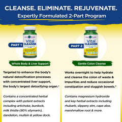 Vital Planet Vital Cleanse bottle back label detailing ingredients and directions