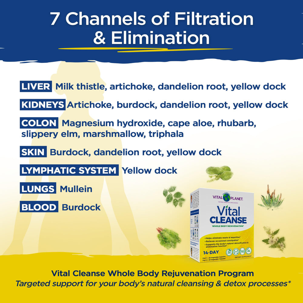 Vital Planet Vital Cleanse ingredients including milk thistle and cape aloe