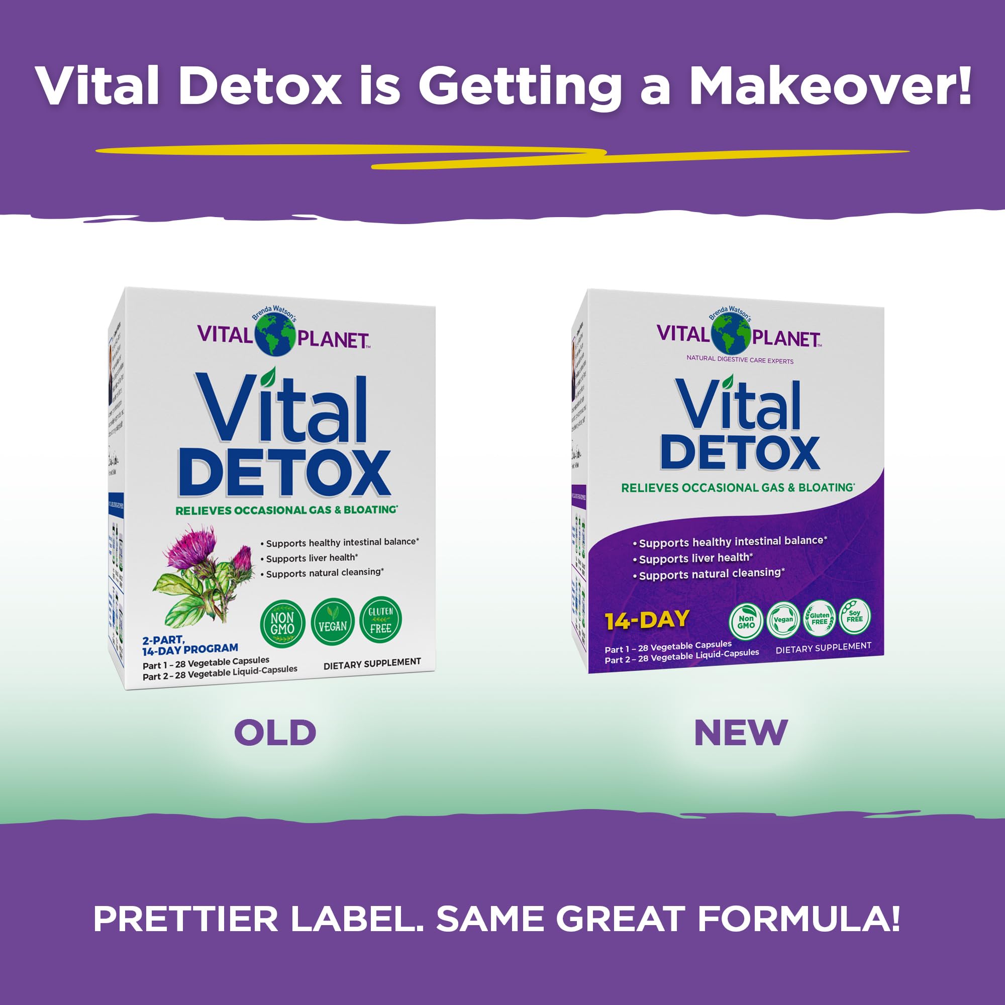 Vital Detox Part 2 capsules show the digestive balance liquid concentrate blend