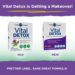 Vital Detox Part 2 capsules show the digestive balance liquid concentrate blend