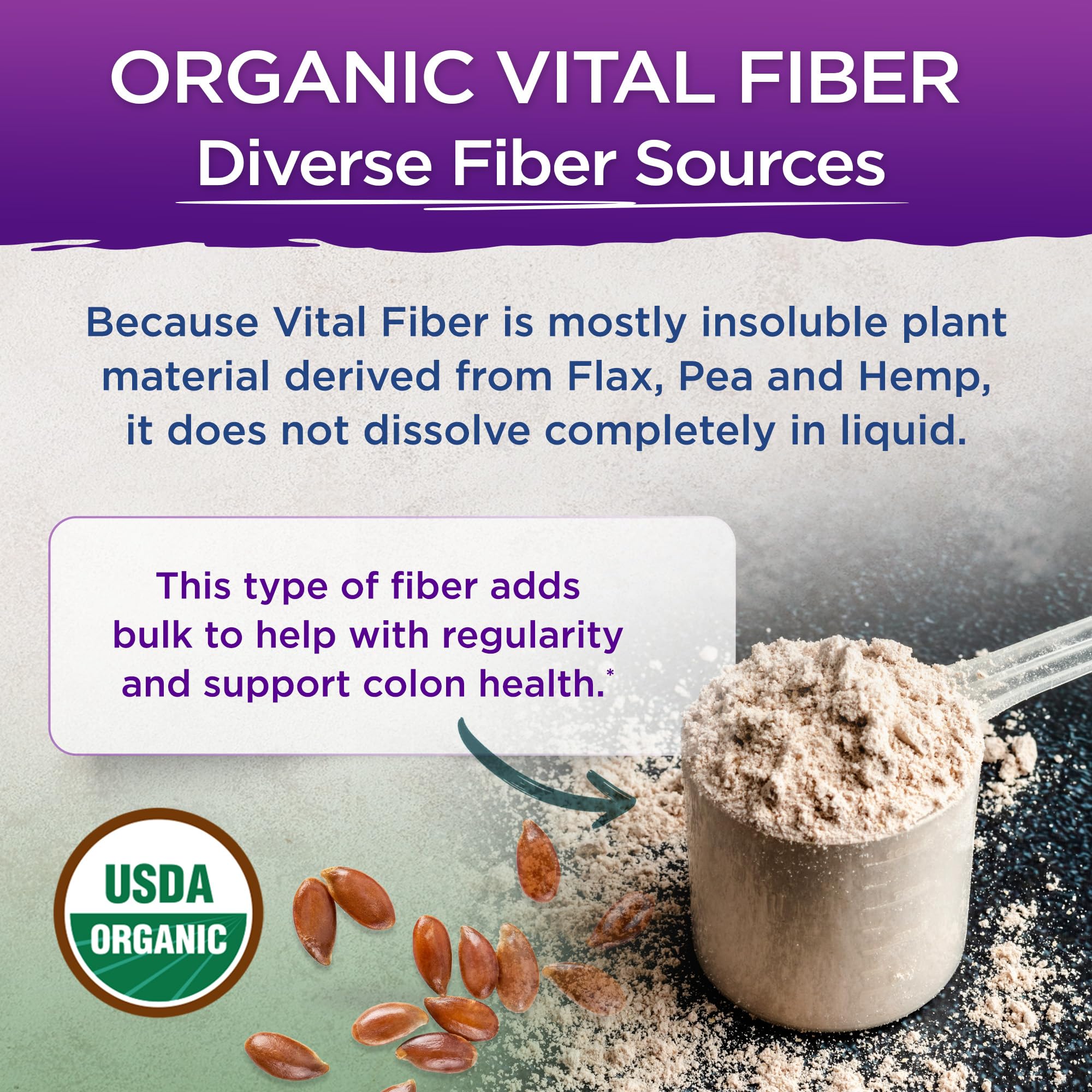 Vital Planet Vital Fiber powder on yogurt or cereal for smooth daily routine.