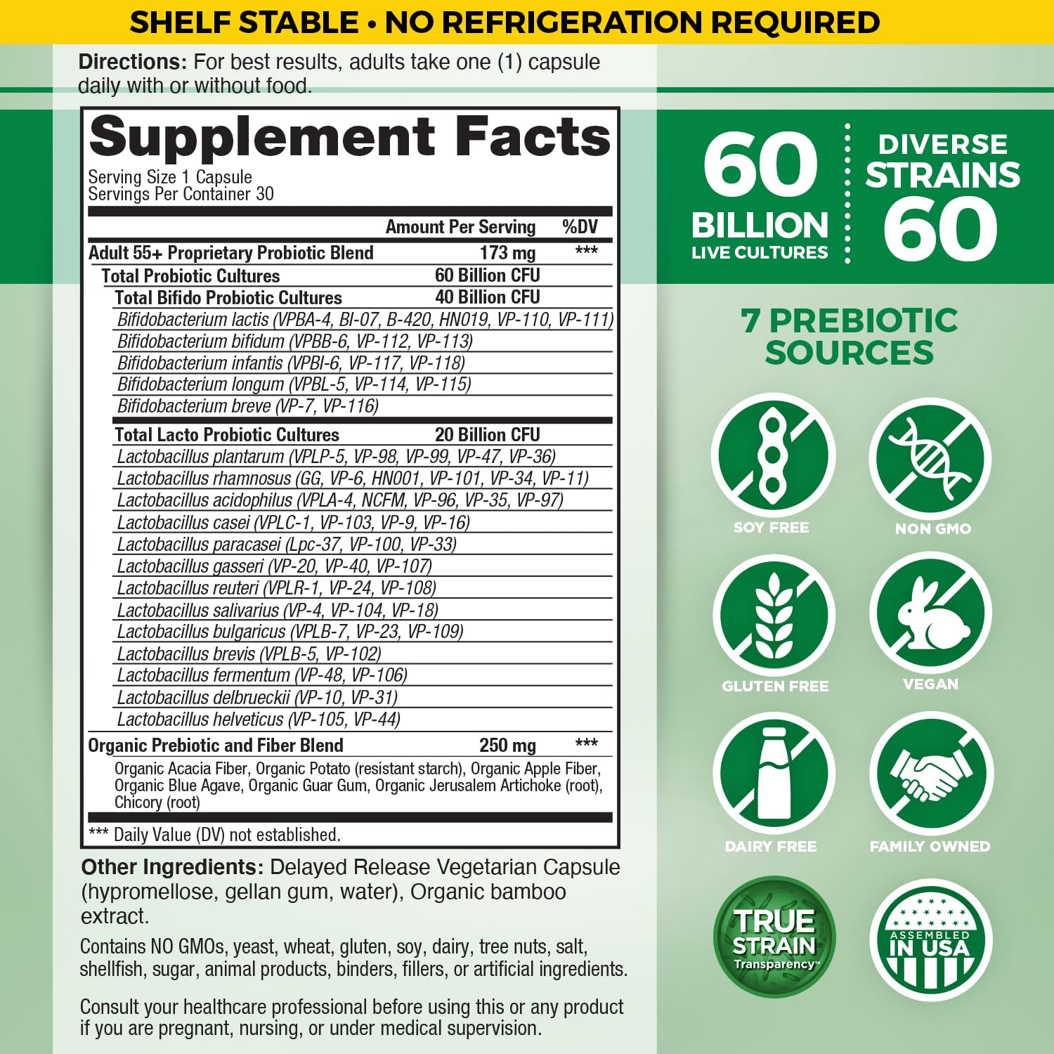 Vital Planet Vital Flora 55+ capsules ready for daily immune support.