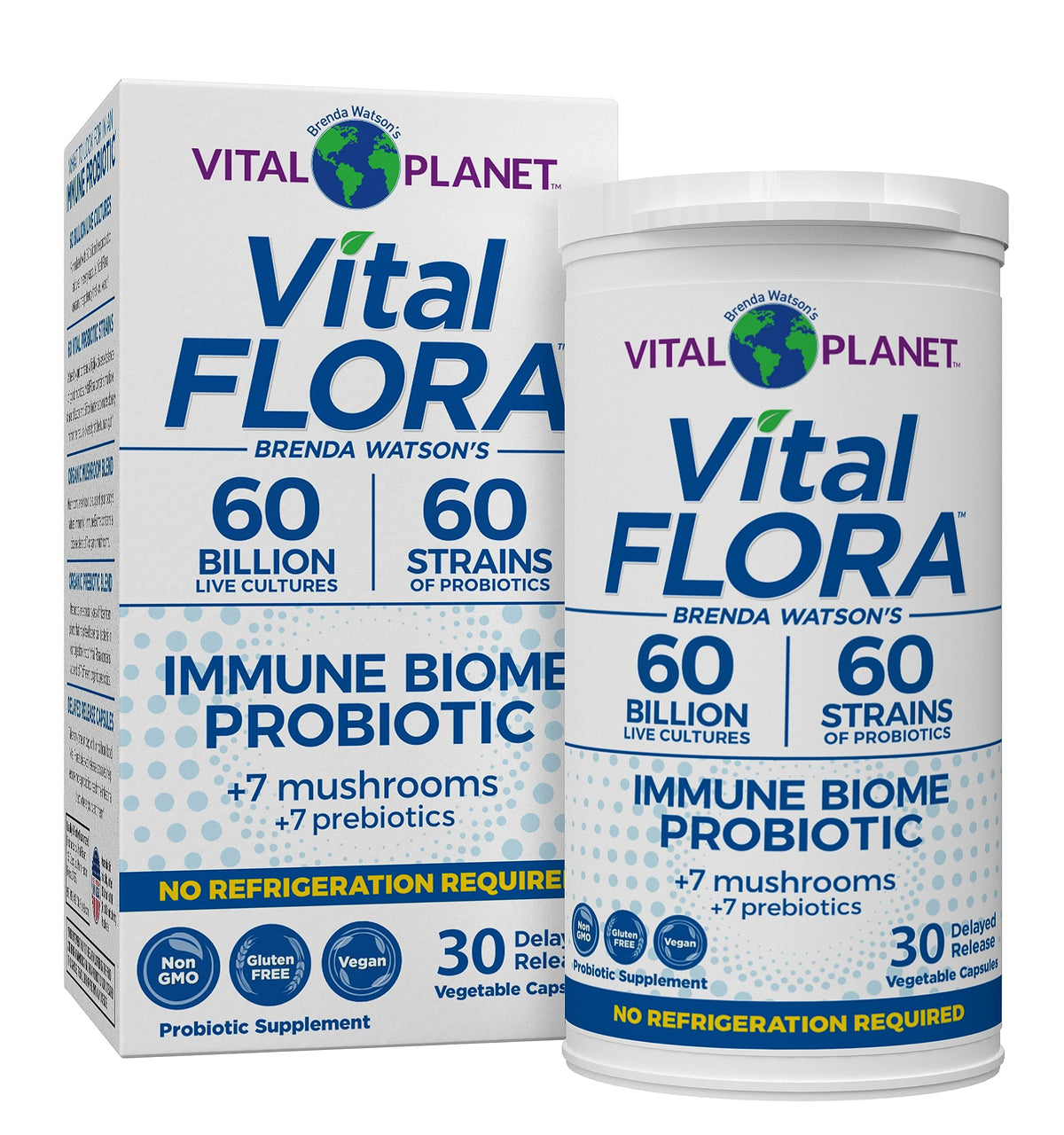 Vital Planet Vital Flora Immune Biome bottle promotes daily digestive balance.