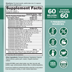 Vital Planet Vital Flora Men 55+ capsules closeup highlighting diverse strains.
