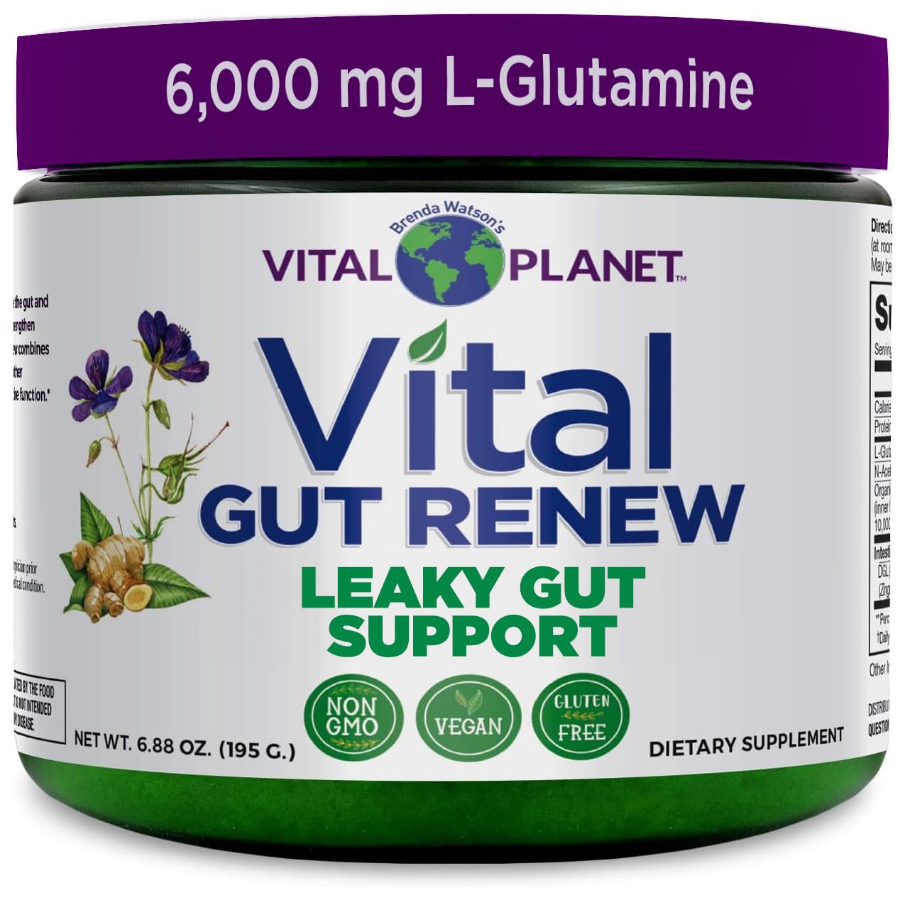 Vital Planet Vital Gut Renew bottle on a clean surface for daily gut support.