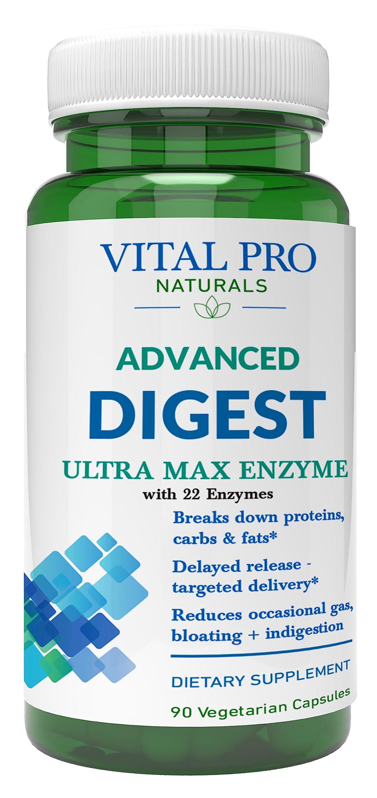 Vital Planet Vital Pro Naturals digestive enzyme capsules support protein, fat, and carb digestion