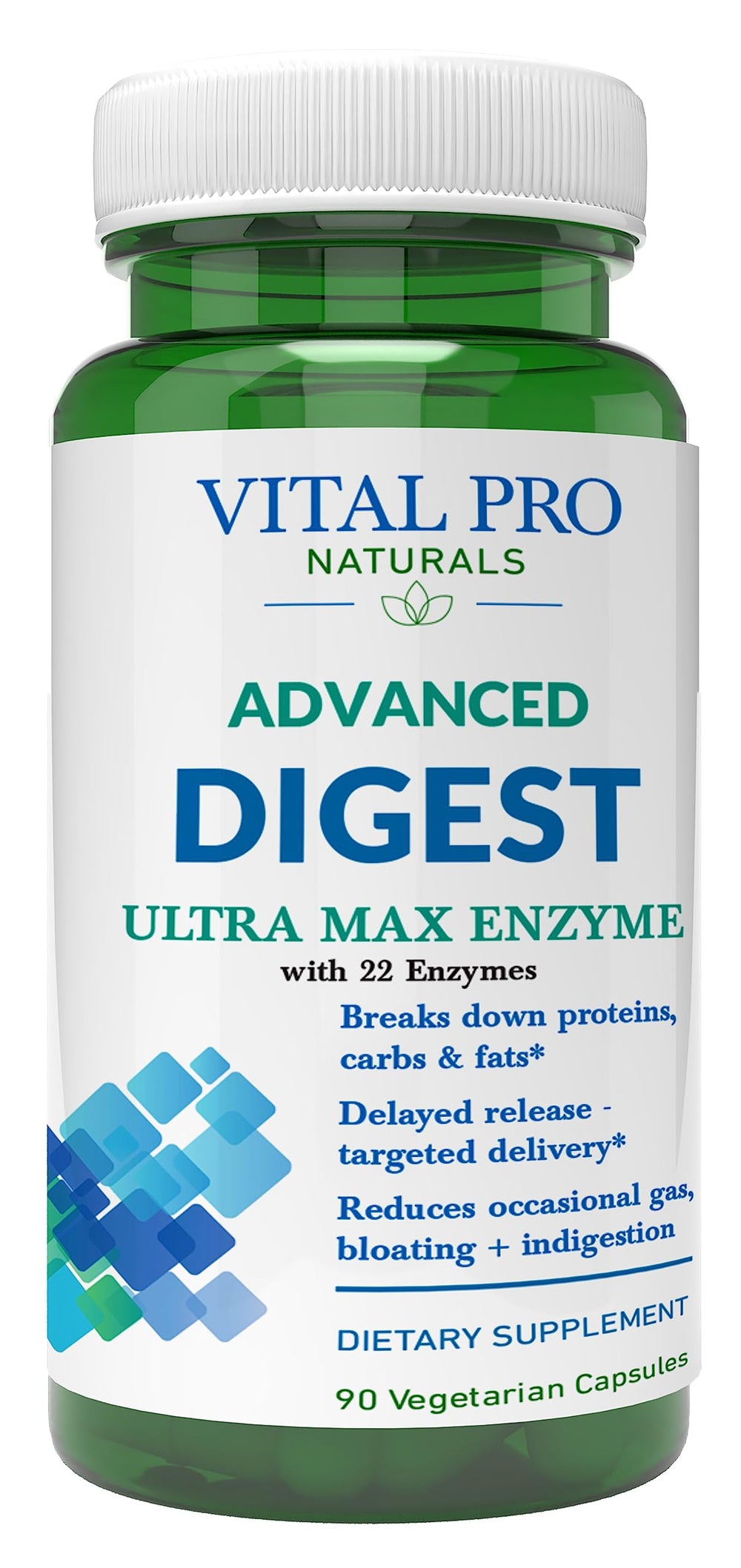 Vital Planet Vital Pro Naturals digestive enzyme capsules support protein, fat, and carb digestion