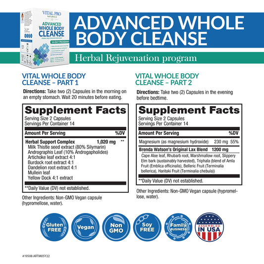 Vital Pro Naturals 2-part kit capsules image shows convenient daily supplementation.