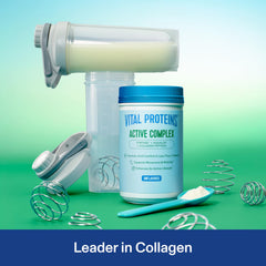 Vital Proteins Active Complex bottle back label highlights key ingredients.