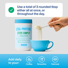 Vital Proteins Active Complex powder dissolves smoothly in water.