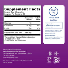 Vital Proteins beef liver supplement image notes New Zealand grass-fed source.