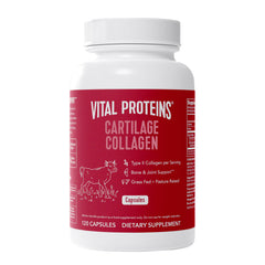 Vital Proteins Cartilage Collagen Pills bottle with capsules suggesting joint support potential.