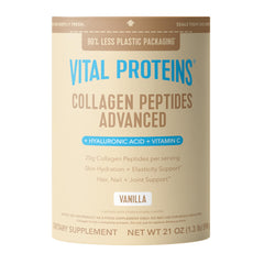 Vital Proteins Collagen Peptides Advanced vanilla jar, supports daily skin and joint wellness.