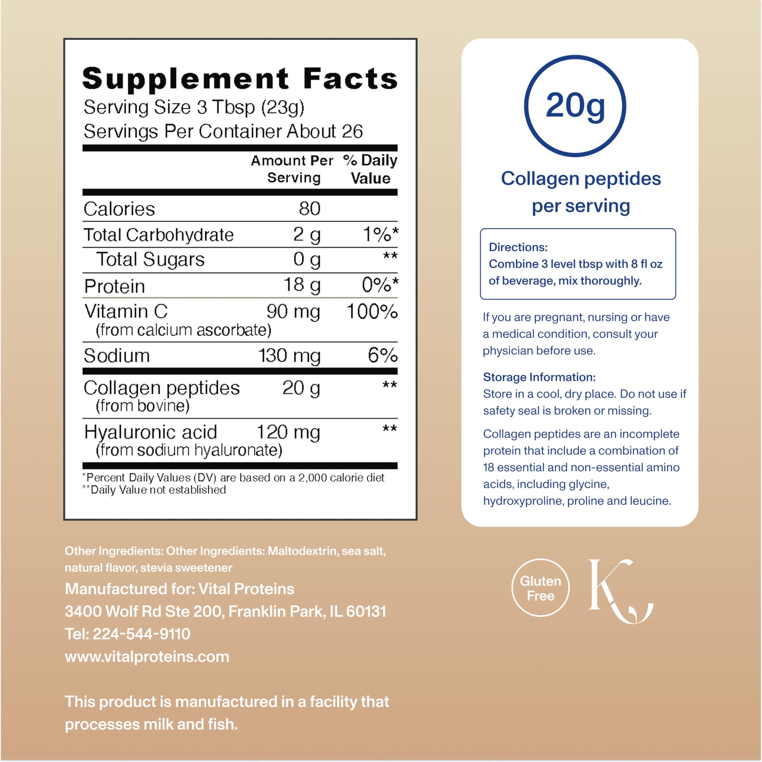 Vital Proteins collagen peptides advanced vanilla scoop ready to mix into coffee or smoothies.