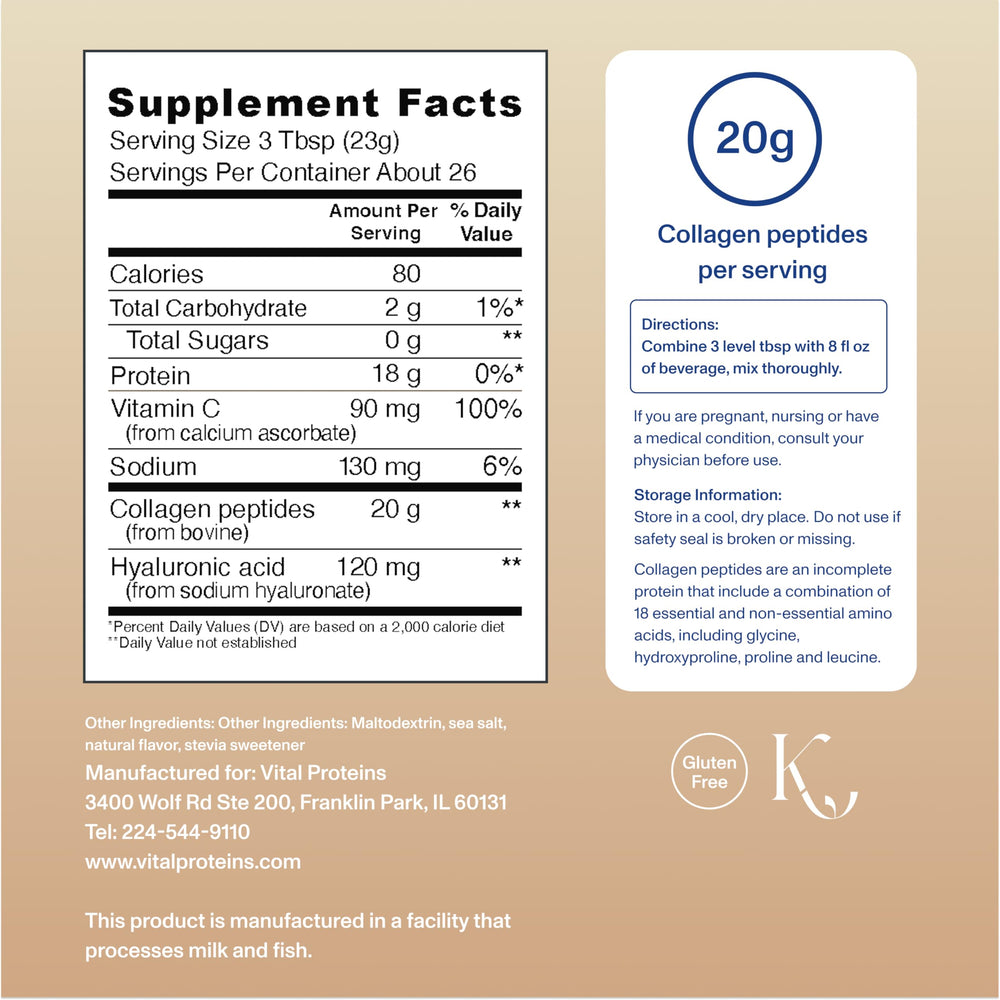 Vital Proteins collagen peptides advanced vanilla scoop ready to mix into coffee or smoothies.