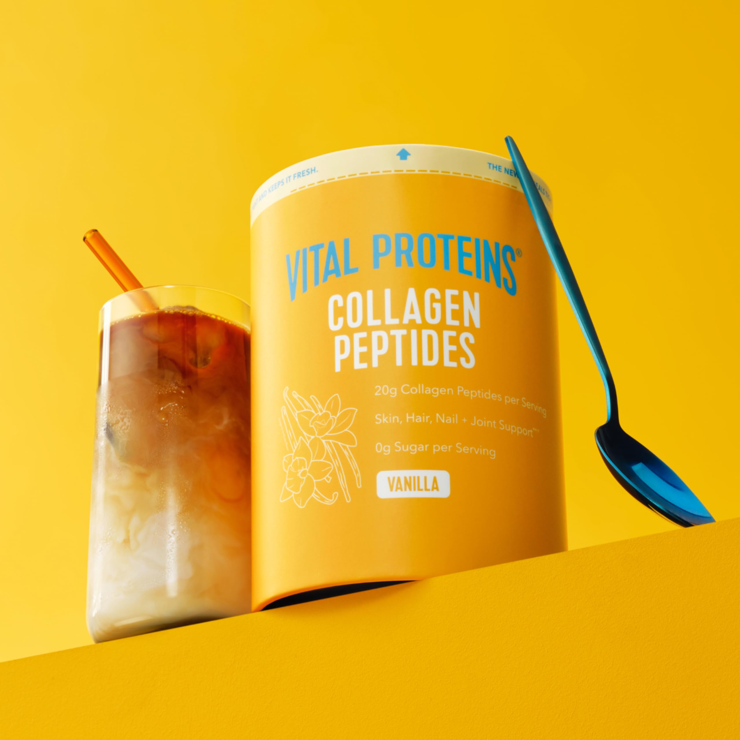 Vital Proteins Collagen Peptides Vanilla coffee mix blends smoothly