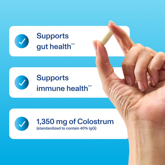 Vital Proteins colostrum capsules close-up; convenient daily supplement.