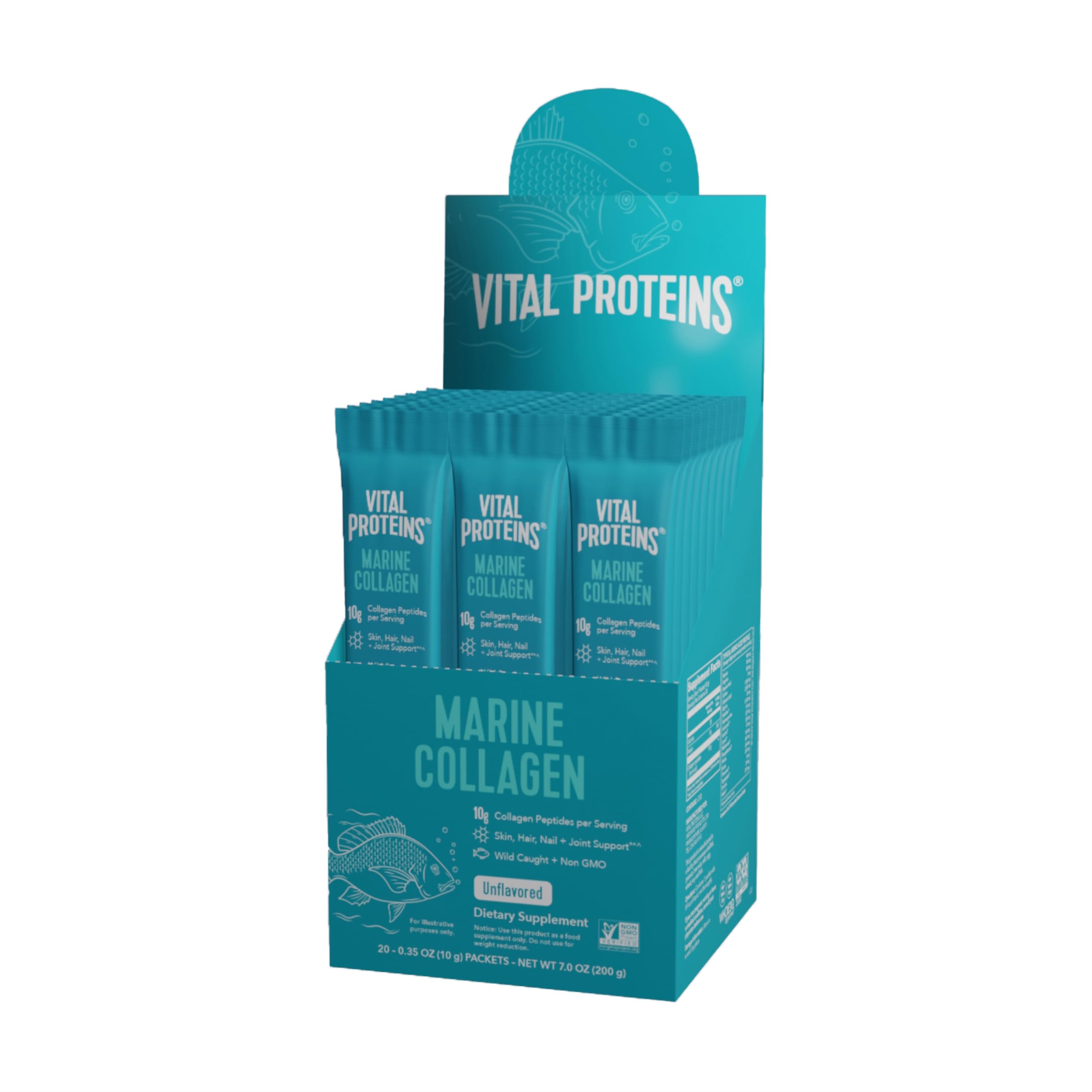 Vital Proteins Marine Collagen stick-pack 10g box – convenient daily dose for hydration and skin support