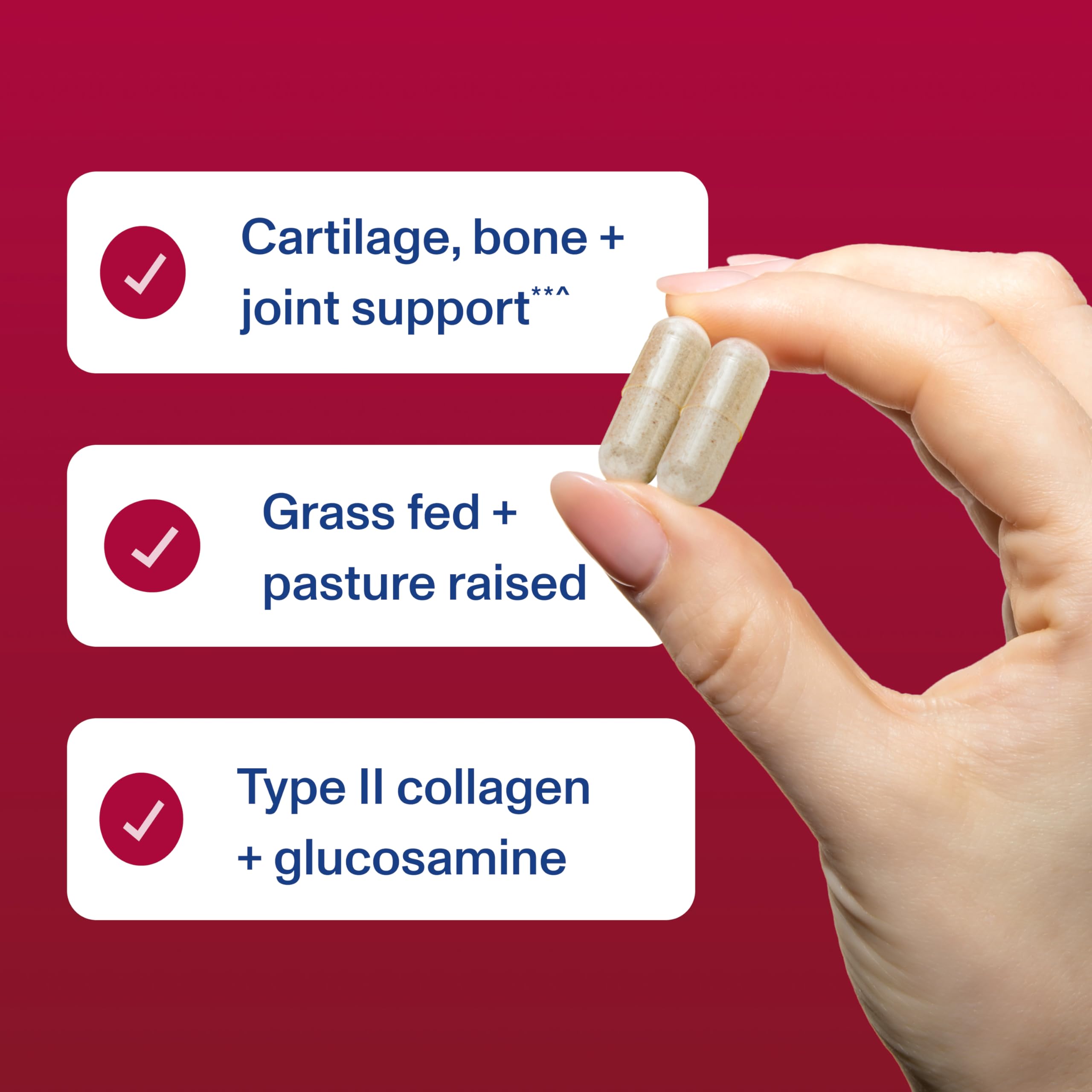 Vital Proteins Cartilage Collagen Pills pasture-raised bovine cartilage origin highlight.
