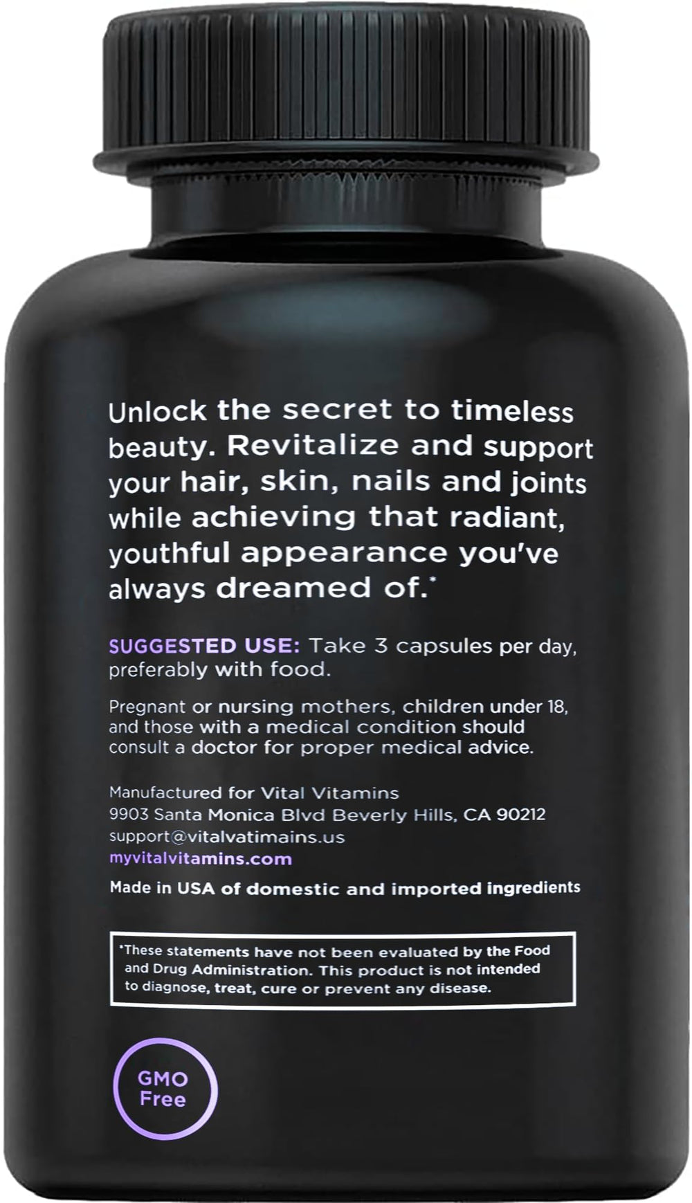 Vital Vitamins beauty routine capsules on a clean surface