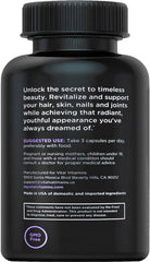 Vital Vitamins beauty routine capsules on a clean surface