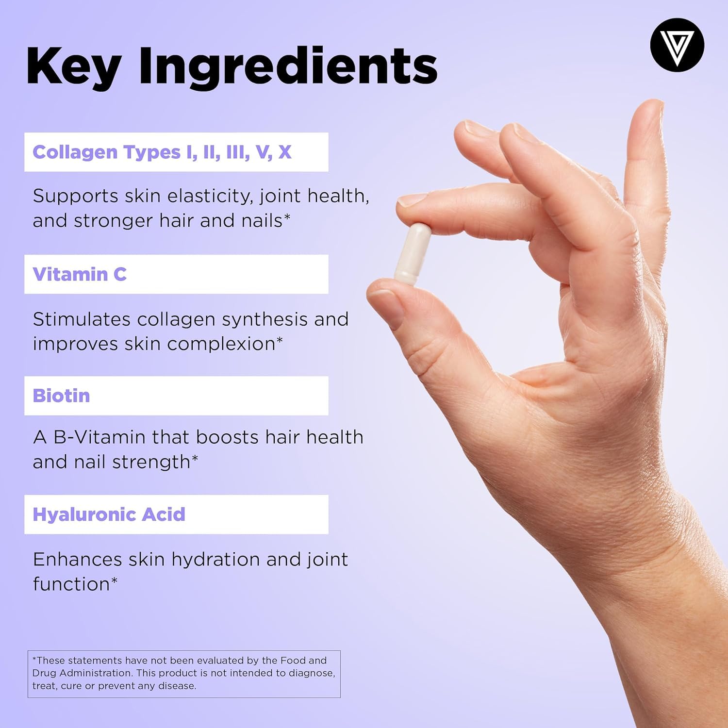 Vital Vitamins bottle label highlights non-GMO, responsibly sourced ingredients.