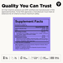 Vital Vitamins ingredients highlight with Vitamin C and Biotin