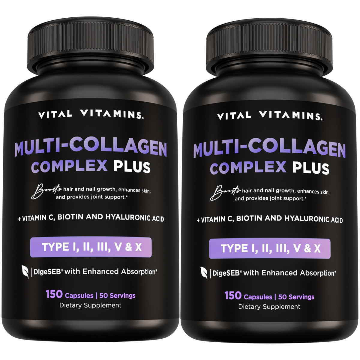 Vital Vitamins Multi Collagen Plus bottle ready for daily beauty and joint support.