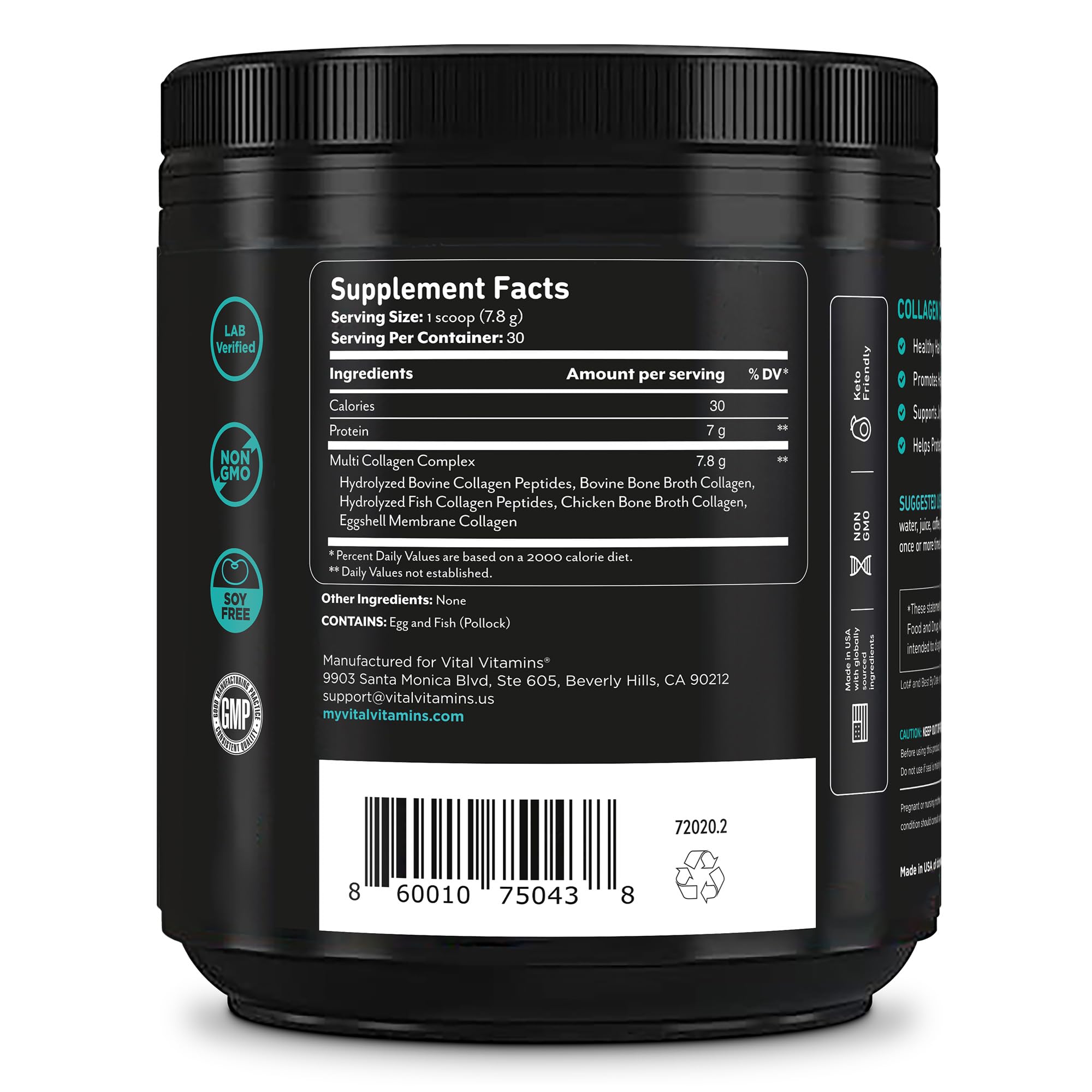 Vital Vitamins Multi Collagen for potential support of hair, skin, nails.
