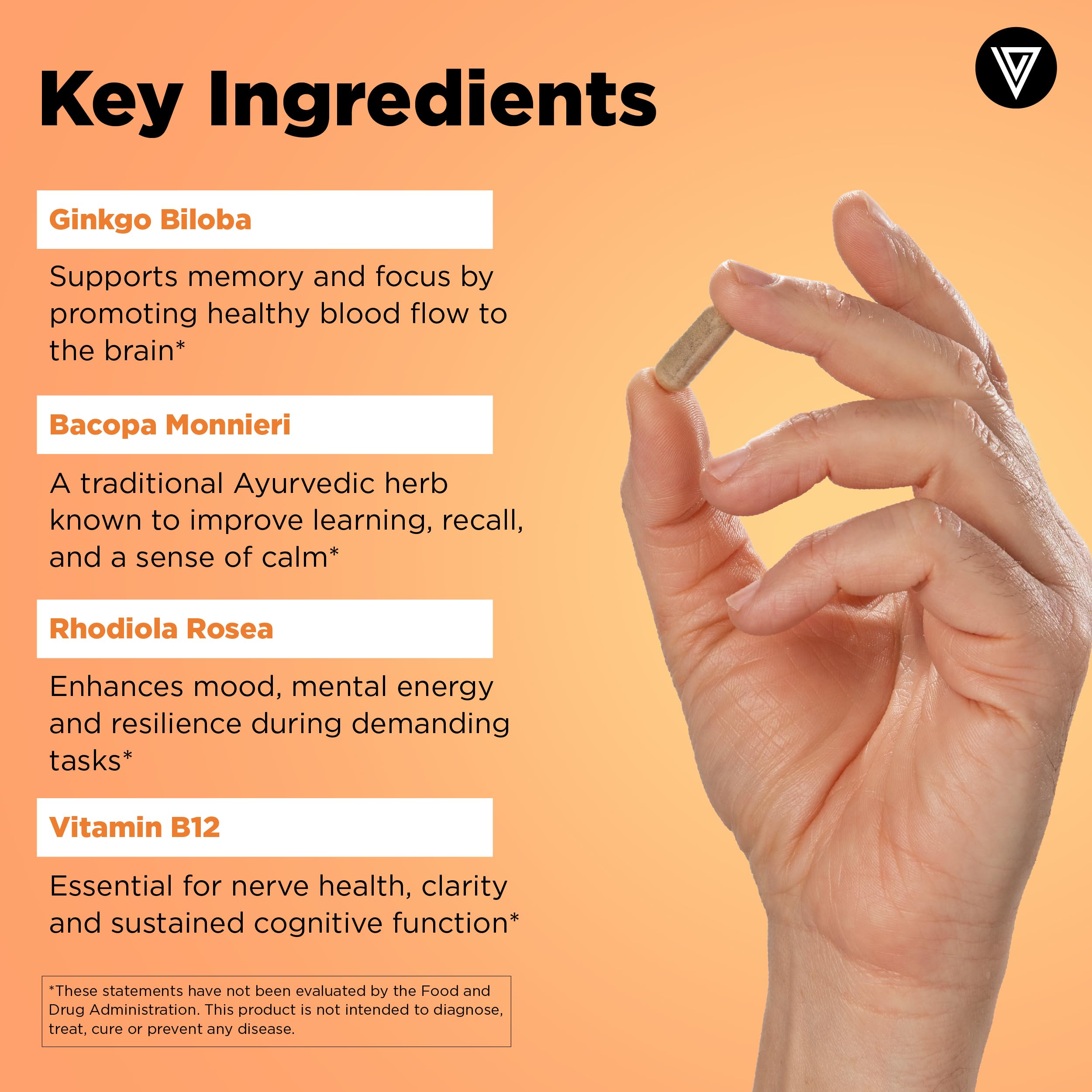 Vital Vitamins Rhodiola capsules suggest resilience and alertness.