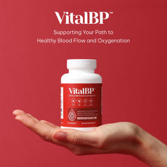 VitalBP capsules emphasizing arterial-flexibility benefits in a clean layout.