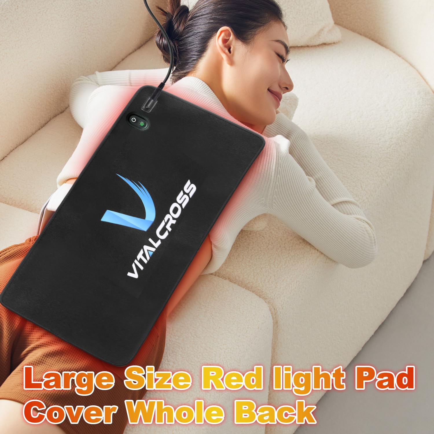 VITALCROSS device on back with secure setup for sessions
