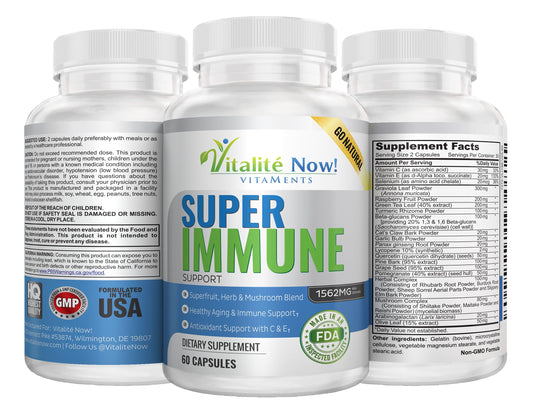 Vitalité Now quercetin immunity ingredients closeup highlighting antioxidant blend.
