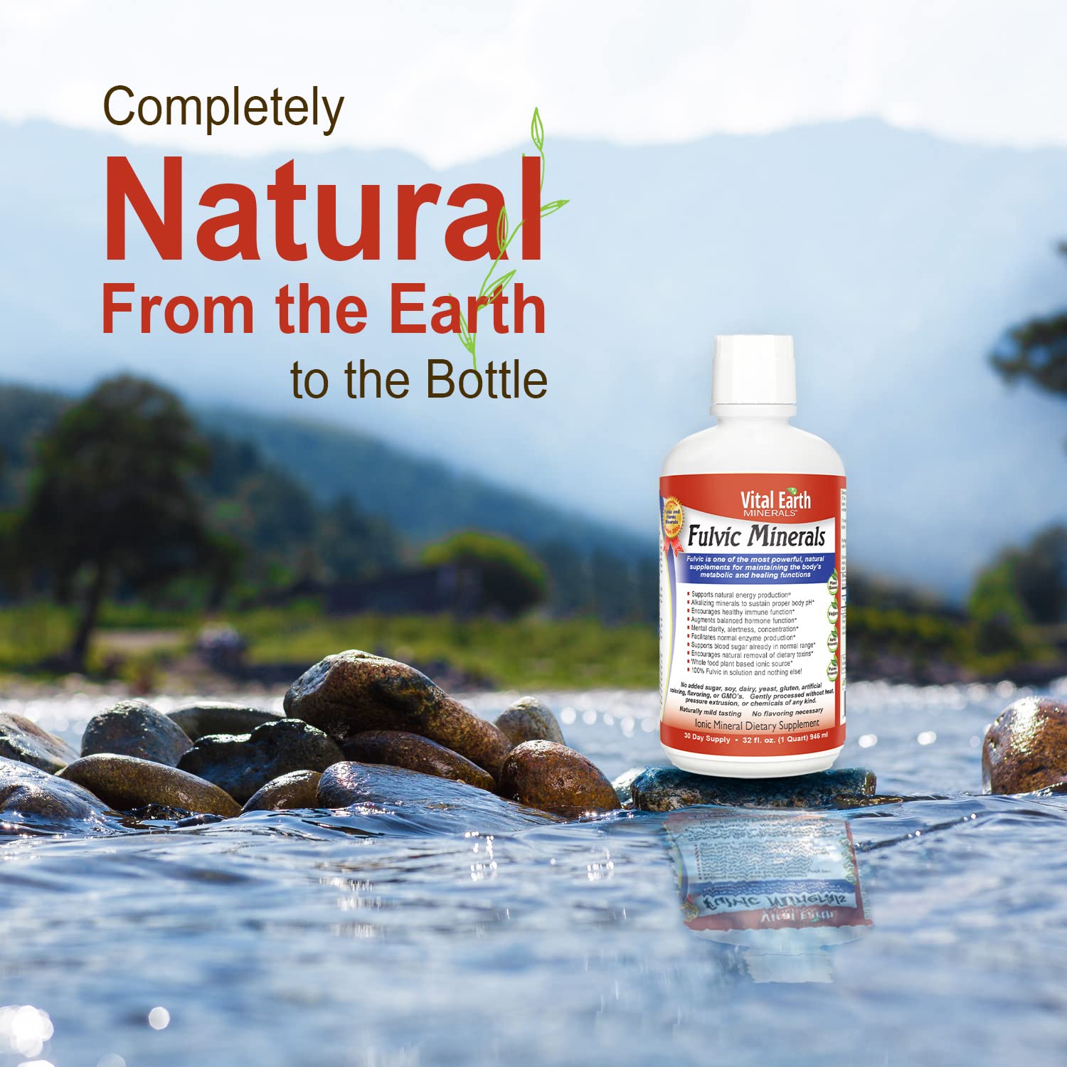Vital Earth Minerals plant-based humic source in the formula.