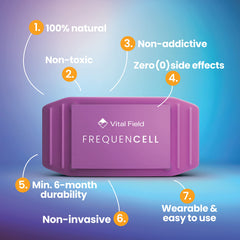 VitalField FrequenCell close-up highlighting its patented material.
