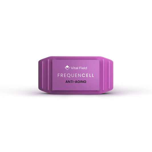 VitalField FrequenCell worn on the arm for convenient daily wear.