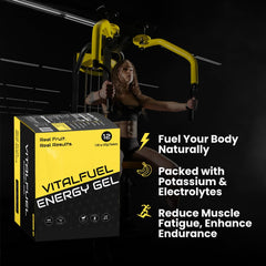 VitalFuel compact 12-pack energy gels for on-the-go fueling.