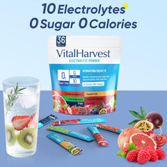 VitalHarvest electrolytes grape packets offer tasty, sugar-free hydration options.