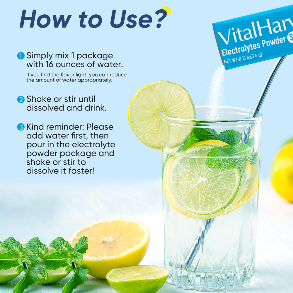 VitalHarvest white peach packet offers refreshing hydration on the go.