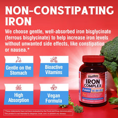 Vitalibre Iron Complex label confirms non-GMO and gluten-free formulation