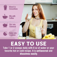 Vitalibre unflavored label highlights zero sugar and clean ingredients for keto and GF diets