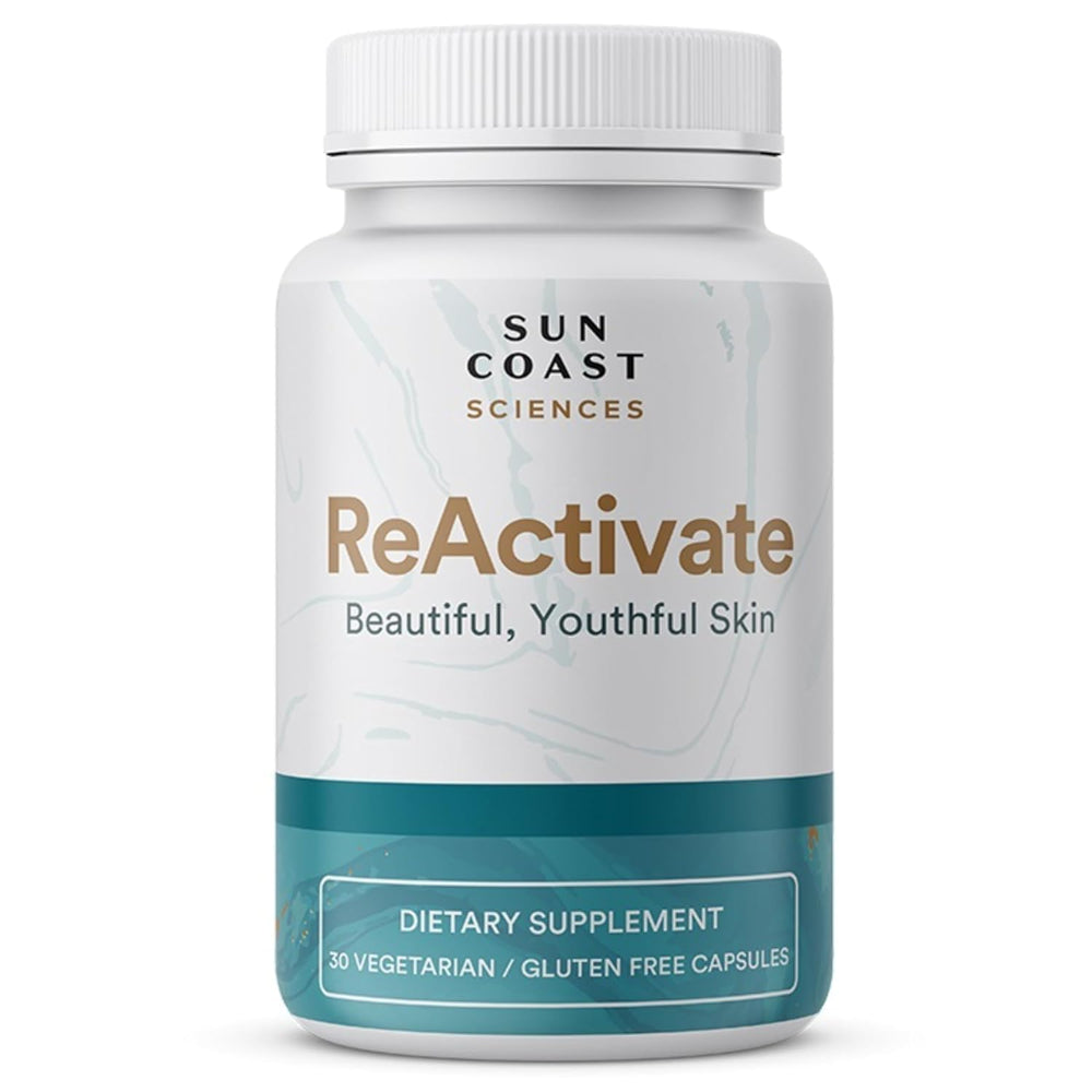 Vitalifi ReActivate capsule close-up for internal skin health support.
