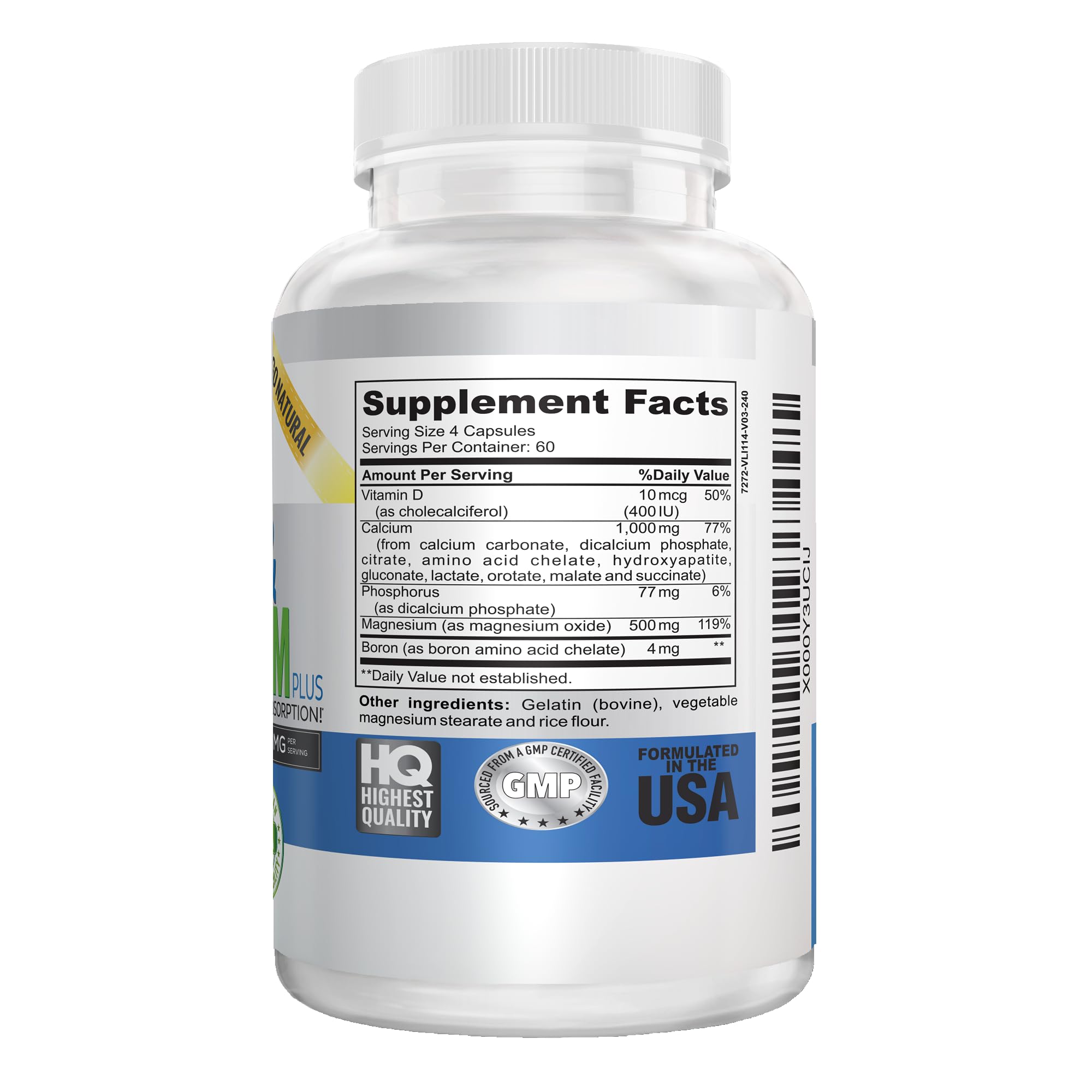 Vitalité Now chart shows 10 calcium forms for comprehensive minerals