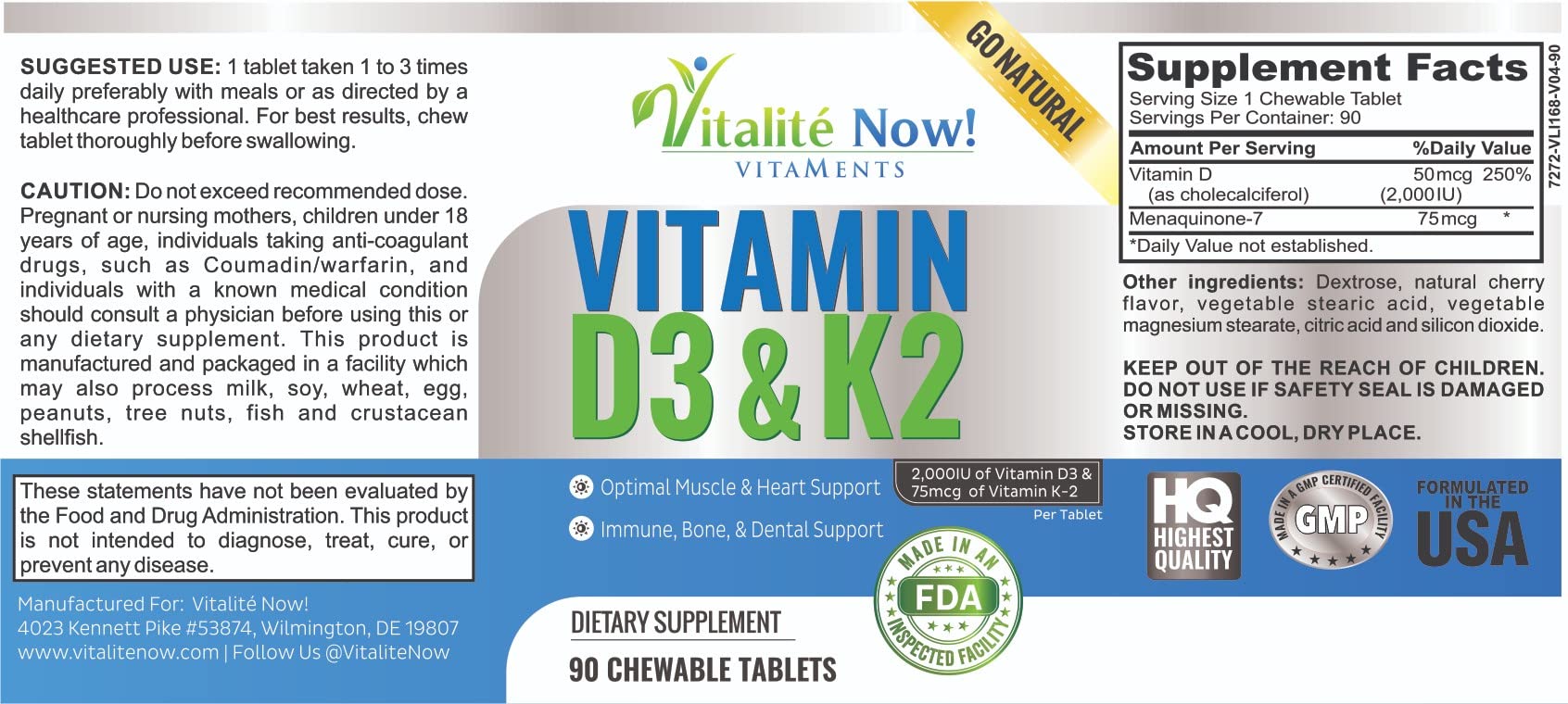 Vitalité Now 3-month supply packaging to emphasize long-term use