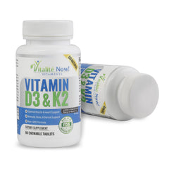 Vitalité Now D3K2 bottle front view with label details
