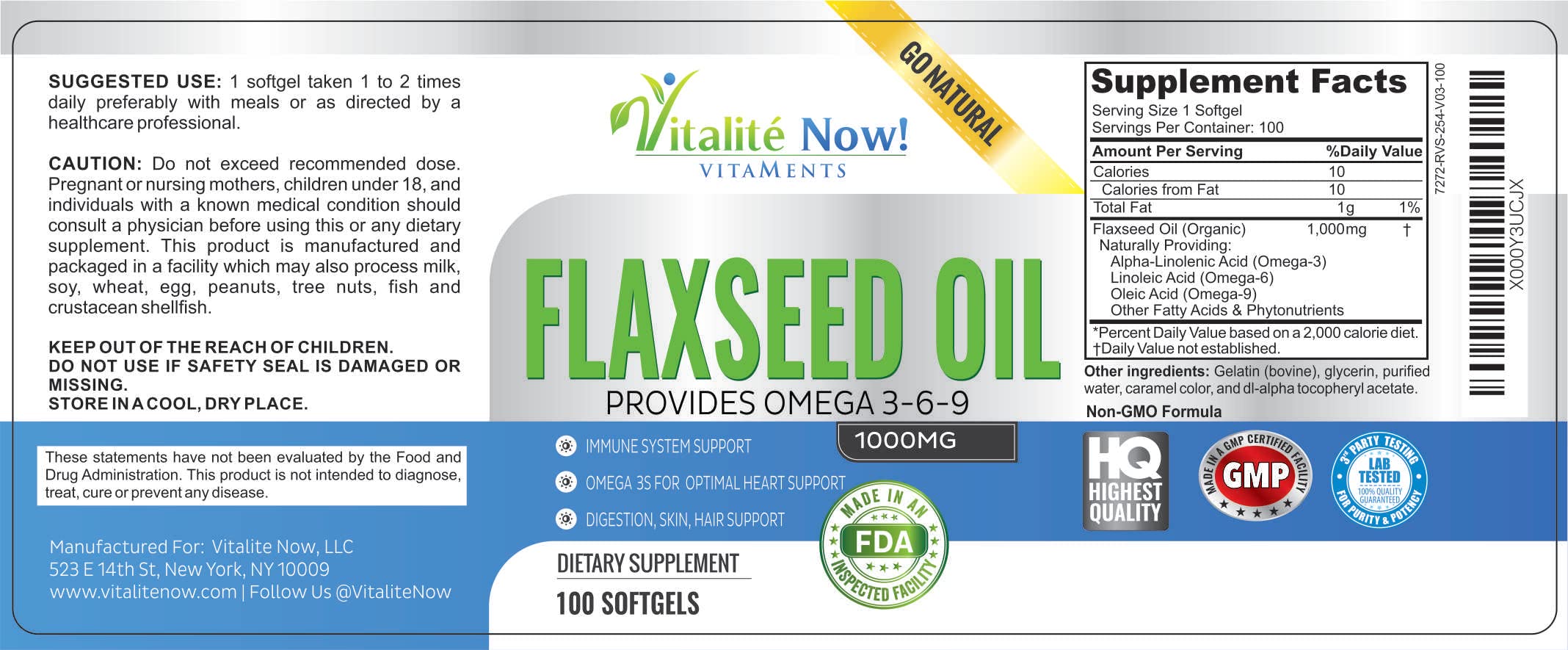 Vitalité Now made in a GMP facility in the USA for quality you can trust.