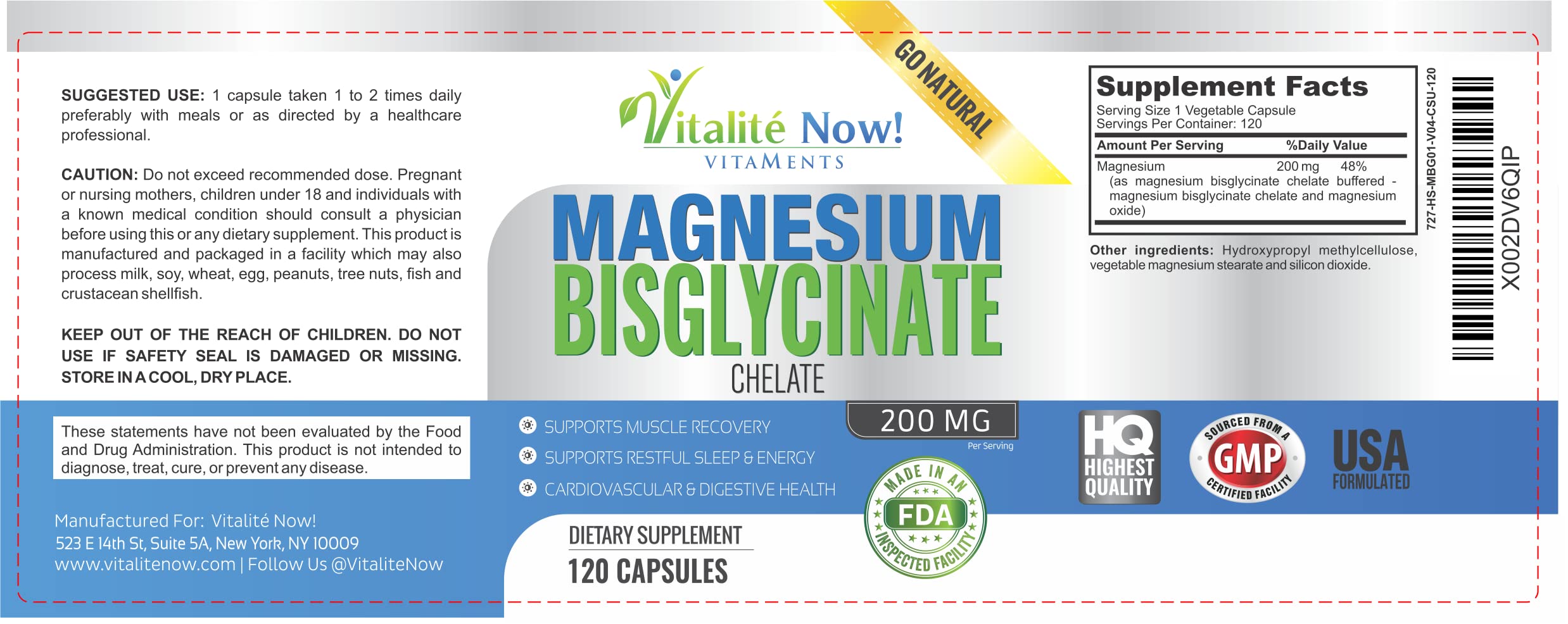 Vitalité Now post-workout muscle support for cramp relief potential.