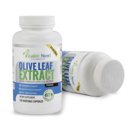 Vitalité Now capsules close up highlighting 750 mg per serving.